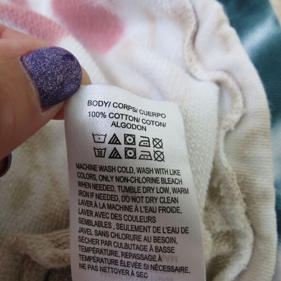 LUCKY BRAND Women's Cool for Summer Tie Dye Crop Tie Waist Sweatshirt XS - Picture 7 of 7